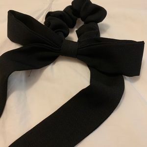 Brand new black scrunchie with ribbon